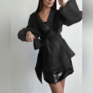 Elegant Plus Size Women's Sheer Mesh Kimono